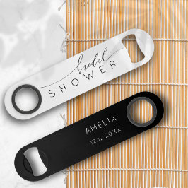 シンプル白黒ブライダルシャワー スピード栓抜き