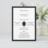 シンプル白黒ブライダルシャワー 招待状 (スタンド正面)