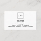 シンプル白黒ブランドのビジネス企業のロゴ 名刺 (裏面)