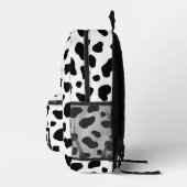 シンプル白黒プリントモノグラム名 プリントバックパック (右)