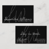 シンプル白黒プロフェッショナル名刺 名刺 (正面/裏面)