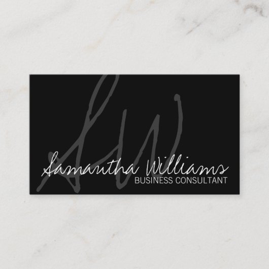 シンプル白黒プロフェッショナル名刺 名刺 (正面)