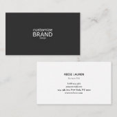 シンプル白黒プロフェッショナル 名刺 (正面/裏面)