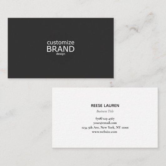 シンプル白黒プロフェッショナル 名刺 (正面/裏面)