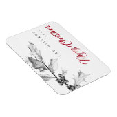 シンプル白黒ホリモダンースケッチクリスマス マグネット (右側)