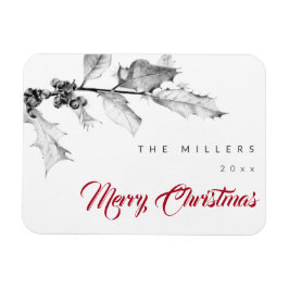 シンプル白黒ホリモダンースケッチクリスマス マグネット