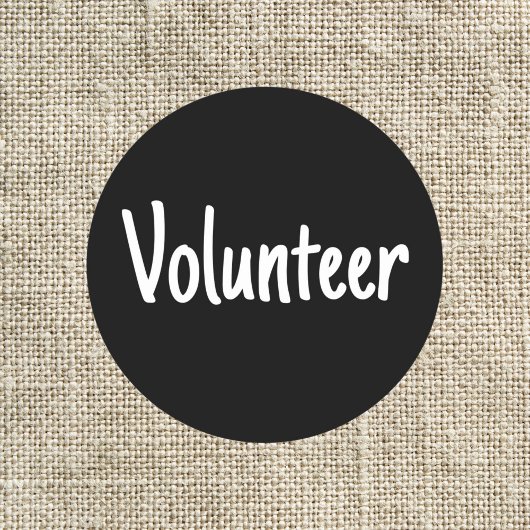 シンプル白黒ボランティア ラウンドシール