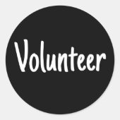 シンプル白黒ボランティア ラウンドシール (正面)
