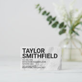 シンプル白黒マーブルプロフェッショナルビジネス 名刺 (スタンド正面)