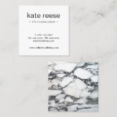 シンプル白黒マーブルプロフェッショナル スクエア名刺 (正面/裏面)