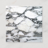 シンプル白黒マーブルプロフェッショナル スクエア名刺 (裏面)