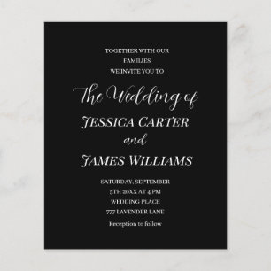 シンプル白黒ミニマエレガントリス結婚ト