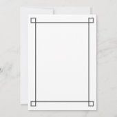 シンプル白黒ミニマリストエレガンス結婚 セーブザデート (裏面)