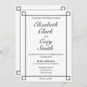 シンプル白黒ミニマリストエレガンス結婚 招待状 (正面/裏面)