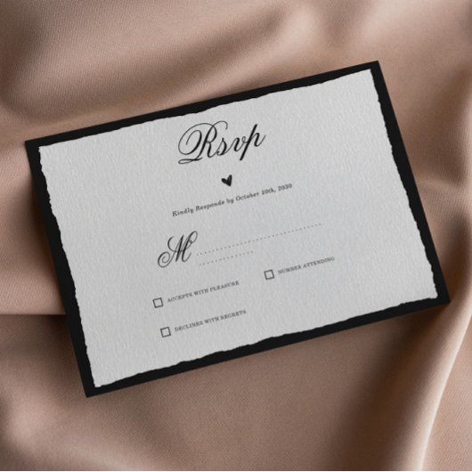 シンプル白黒ミニマリスト 出欠カード