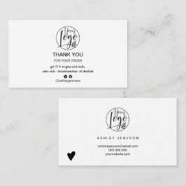 シンプル白黒ミニマルのロ感謝していゴの順序 名刺