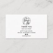 シンプル白黒ミニマルのロ感謝していゴの順序 名刺 (正面)