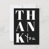 シンプル白黒ミニマルはっきりしたリス結婚ト サンキューカード (正面)