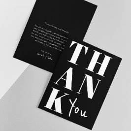 シンプル白黒ミニマルはっきりしたリス結婚ト サンキューカード