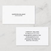 シンプル白黒ミニマルタイポグラフィエレガント 名刺 (正面/裏面)