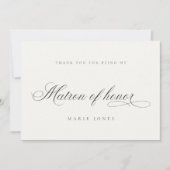 シンプル白黒ミニマルマトロン サンキューカード (正面)