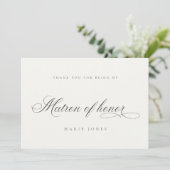 シンプル白黒ミニマルマトロン サンキューカード (スタンド正面)