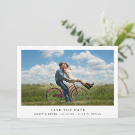 シンプル白黒ミニマルモダン結婚写真 セーブザデート