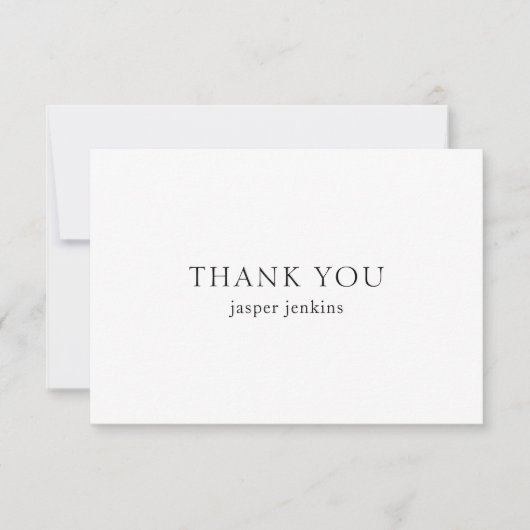 シンプル白黒ミニマルモダン サンキューカード (正面)