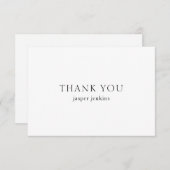 シンプル白黒ミニマルモダン サンキューカード (正面/裏面)