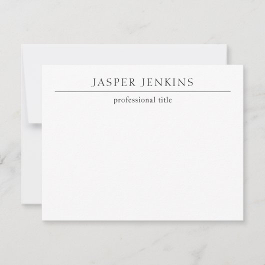 シンプル白黒ミニマルモダン ノートカード (正面)