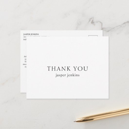 シンプル白黒ミニマルモダン ポストカード (正面/裏面インサイチュ)