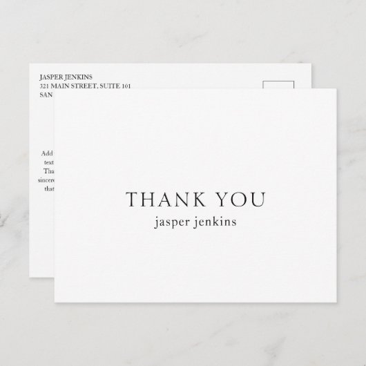 シンプル白黒ミニマルモダン ポストカード (正面/裏面)