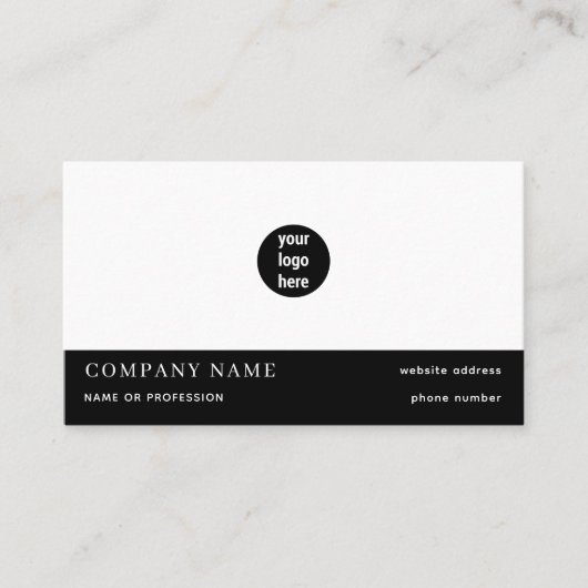 シンプル白黒ミニマルロゴ 名刺 (正面)