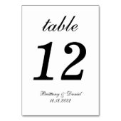 シンプル白黒ミニマル書結婚道 テーブルナンバー (裏面)