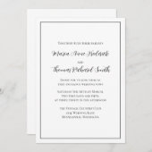 シンプル白黒ミニマル書道 招待状 (正面/裏面)