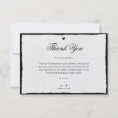 シンプル白黒ミニマル結婚リスト サンキューカード (正面)