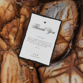 シンプル白黒ミニマル結婚リスト サンキューカード