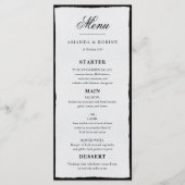 シンプル白黒ミニマル結婚リスト メニュー (正面)