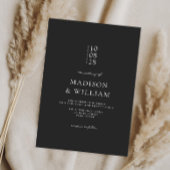 シンプル白黒ミニマル結婚リスト 招待状