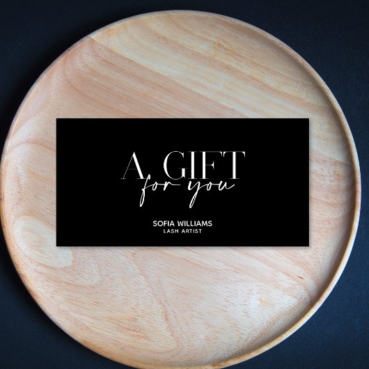 シンプル白黒ミニマル証明書ギフトカード