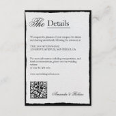 シンプル白黒ミニマル詳細QRコード エンクロージャーカード (正面)