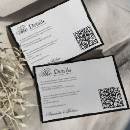 シンプル白黒ミニマル詳細QRコード エンクロージャーカード