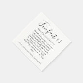 シンプル白黒モダンおもしろいファクト結婚5の スタンダードカクテルナプキン (角)