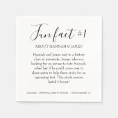 シンプル白黒モダンおもしろいファクト1結婚のNapki スタンダードカクテルナプキン (正面)