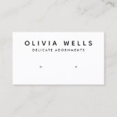 シンプル白黒モダンイヤリングディスプレイミニ最小値 名刺 (正面)