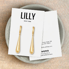 シンプル白黒モダンイヤリング表示カード