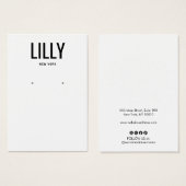 シンプル白黒モダンイヤリング表示カード (正面&裏面)