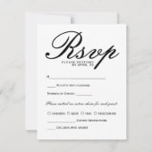 シンプル白黒モダンエレガントミニマルスクリプト 出欠カード (裏面)