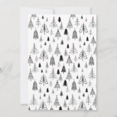 シンプル白黒モダンクリスマスツリーパーティー 招待状 (裏面)