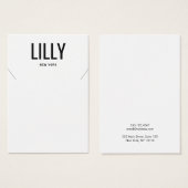 シンプル白黒モダンネックレスディスプレイカード (正面&裏面)